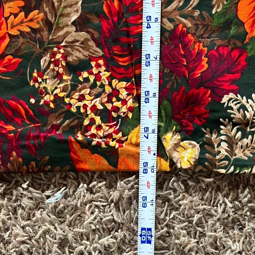 Vintage Autumn Fall Leaves Tablecloth Orange Red Green 116x56 Rectangular